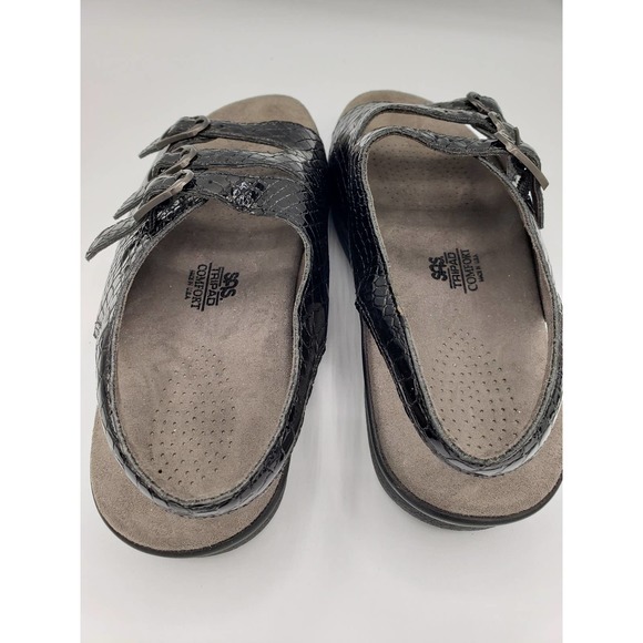 SAS Tripad Comfort Women Trio II Triple Strap Sandals Croc Embossed Black. 7.5 W - Picture 7 of 7